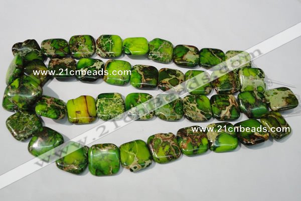 CDI947 15.5 inches 20*20mm square dyed imperial jasper beads