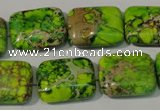 CDI949 15.5 inches 15*20mm rectangle dyed imperial jasper beads