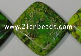 CDI951 15.5 inches 35*35mm diamond dyed imperial jasper beads