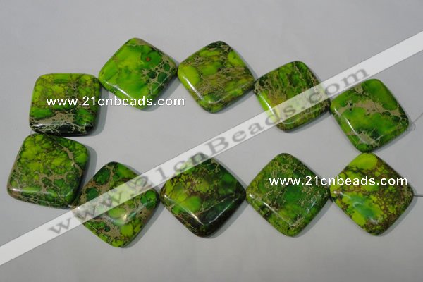 CDI951 15.5 inches 35*35mm diamond dyed imperial jasper beads