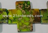 CDI954 15.5 inches 45*45mm cross dyed imperial jasper beads