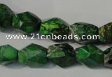 CDI963 15.5 inches 10*14mm faceted nuggets dyed imperial jasper beads