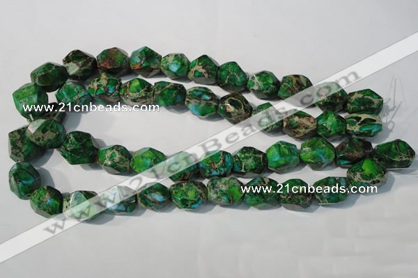 CDI964 15.5 inches 14*17mm faceted nuggets dyed imperial jasper beads