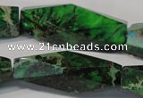 CDI965 15.5 inches 15*45mm faceted rice dyed imperial jasper beads