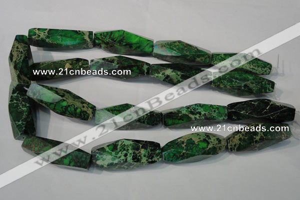 CDI965 15.5 inches 15*45mm faceted rice dyed imperial jasper beads