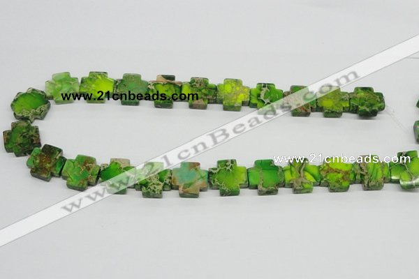 CDI97 16 inches 18*18mm cross dyed imperial jasper beads wholesale