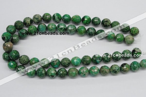 CDI98 16 inches 14mm faceted round dyed imperial jasper beads wholesale