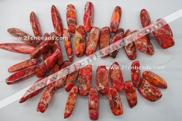 CDI984 15 inches 13*30mm – 16*50mm irregular dyed imperial jasper beads