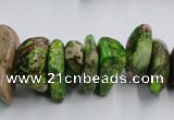 CDI989 15.5 inches 6*18mm - 10*22mm dyed imperial jasper chips beads