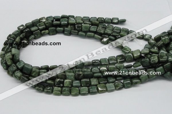 CDJ04 15.5 inches 10*10mm square Canadian jade beads wholesale