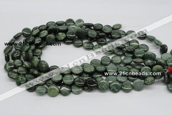 CDJ09 15.5 inches 14mm flat round Canadian jade beads wholesale