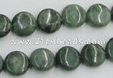 CDJ10 15.5 inches 12mm flat round Canadian jade beads wholesale