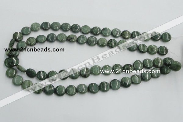 CDJ10 15.5 inches 12mm flat round Canadian jade beads wholesale