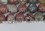 CDJ402 15.5 inches 8mm round sonoran dendritic jasper beads