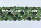 CDJ411 15.5 inches 10mm faceted square Canadian jade beads