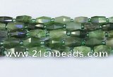 CDJ412 15.5 inches 8*14 - 9*14mm faceted freeform Canadian jade beads