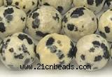 CDM102 15 inches 10mm faceted round dalmatian jasper beads