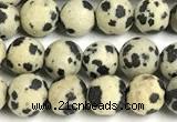 CDM105 15 inches 4mm round matte dalmatian jasper beads