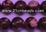 CDM53 15 inches 10mm round strawberry dalmatian jasper beads