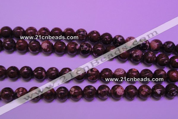 CDM53 15 inches 10mm round strawberry dalmatian jasper beads