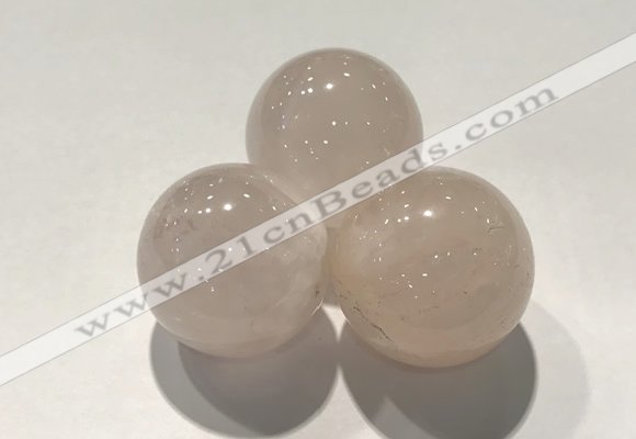 CDN1031 30mm round rose quartz decorations wholesale