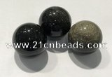 CDN1056 30mm round golden obsidian decorations wholesale