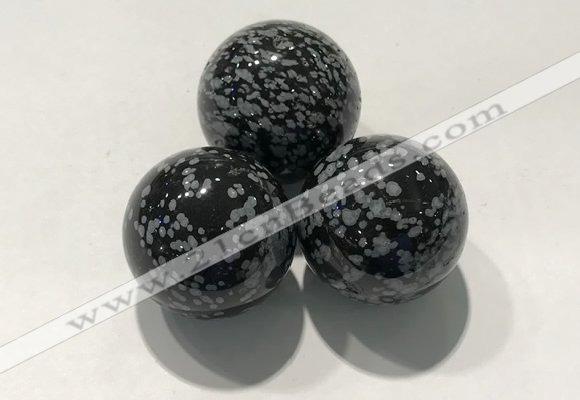 CDN1061 30mm round snowflake obsidian decorations wholesale