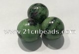 CDN1081 30mm round ruby zoisite decorations wholesale