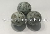 CDN1101 30mm round kiwi jasper decorations wholesale