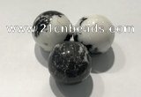 CDN1122 30mm round black & white jasper decorations wholesale