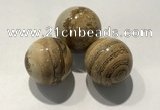 CDN1127 30mm round picture jasper decorations wholesale