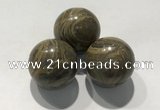 CDN1134 30mm round coffee wood jasper decorations wholesale
