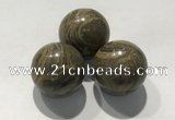 CDN1134 30mm round coffee wood jasper decorations wholesale