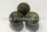 CDN1135 30mm round dragon blood jasper decorations wholesale