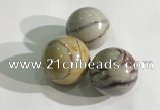 CDN1142 30mm round picasso jasper decorations wholesale