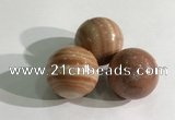 CDN1145 30mm round red picture jasper decorations wholesale