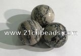 CDN1149 30mm round zebra jasper decorations wholesale