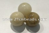 CDN1153 30mm round yellow jade decorations wholesale