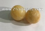 CDN1176 35mm round yellow jade decorations wholesale