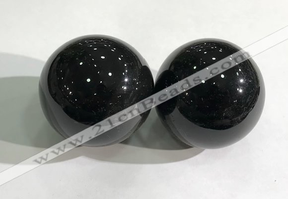 CDN1241 40mm round black obsidian decorations wholesale