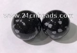 CDN1251 40mm round snowflake obsidian decorations wholesale