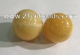 CDN1262 40mm round yellow jade decorations wholesale