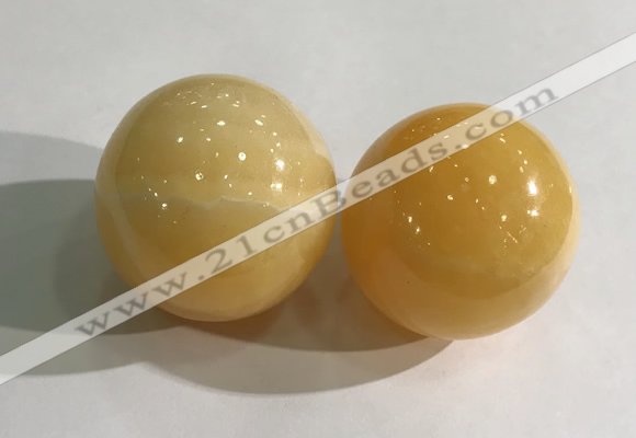 CDN1262 40mm round yellow jade decorations wholesale