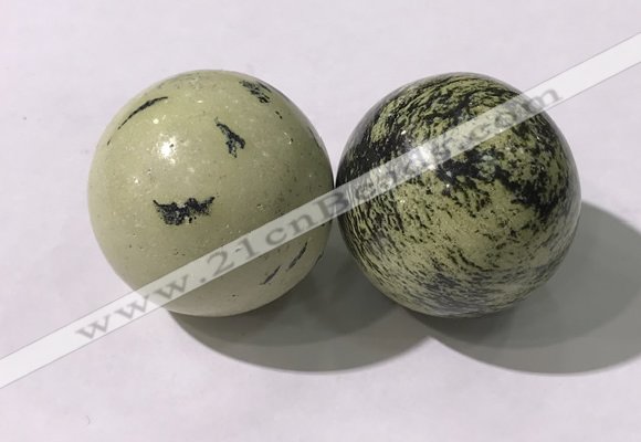 CDN1268 40mm round yellow jasper decorations wholesale