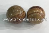 CDN1287 40mm round red picture jasper decorations wholesale