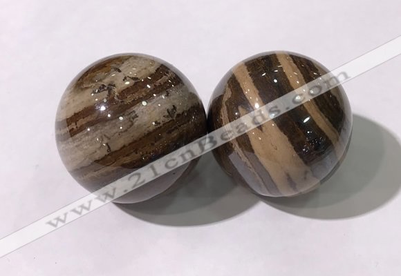 CDN1291 40mm round zebra jasper decorations wholesale