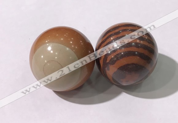 CDN1292 40mm round red picture jasper decorations wholesale