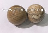 CDN1298 40mm round picture jasper decorations wholesale