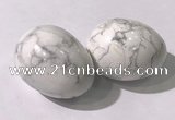 CDN1346 35*45mm egg-shaped white howlite decorations wholesale