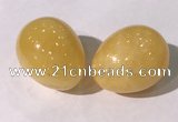 CDN1352 35*45mm egg-shaped yellow jade decorations wholesale